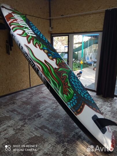 Премиальный Сапборд Синий дракон 384 x 84 см