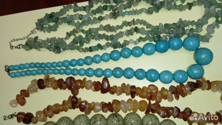 Бусы, браслеты, серьги СССР, натуральные камни