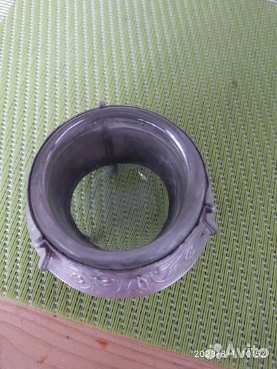 Солонка мельхиор СССР эмаль юммет