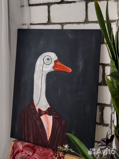 Картина Гусь акрил 60х80