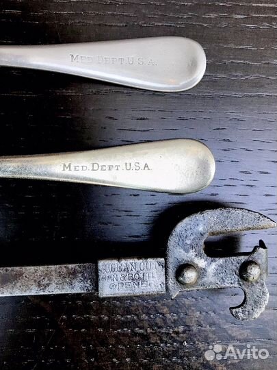 Консервный нож и ложки usa старинные