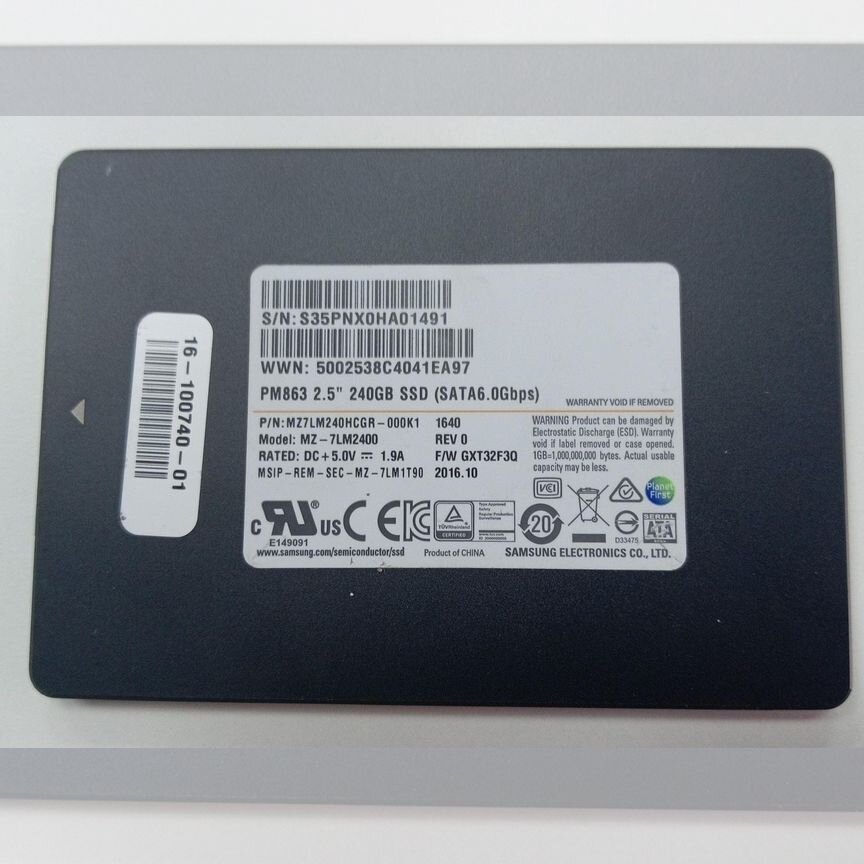 [MZ7LM240HMHQ-00005] 240gb Ssd Samsung Pm863a 240g Mz7lm240hmhq-00005