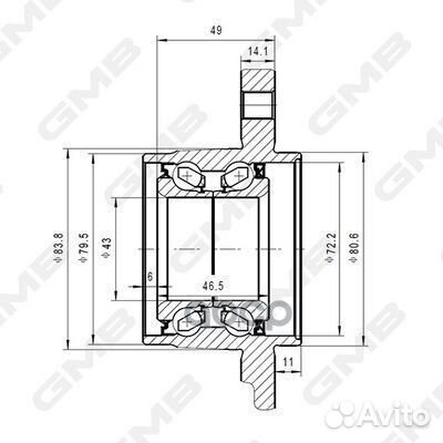 Ступица колеса honda gh22810 GMB