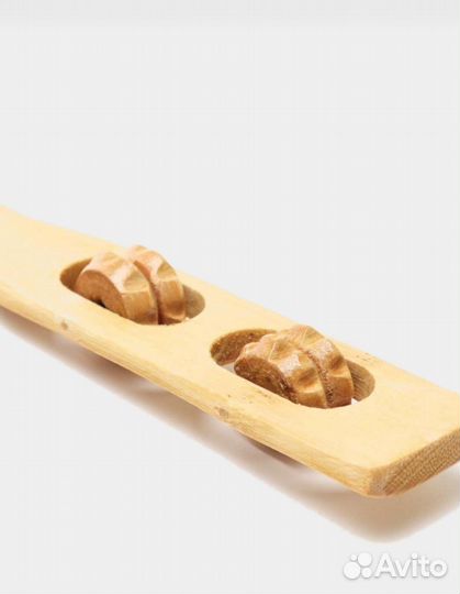 Деревянная чесалка для спины, массажёр роликовый