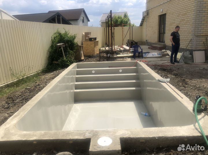 Бассейн от производителя со ступенями 3х5
