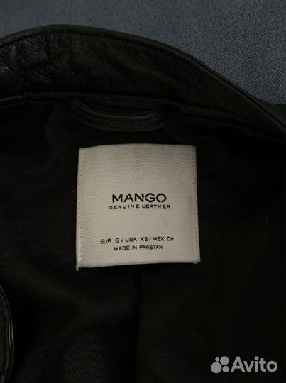 Кожаная куртка mango