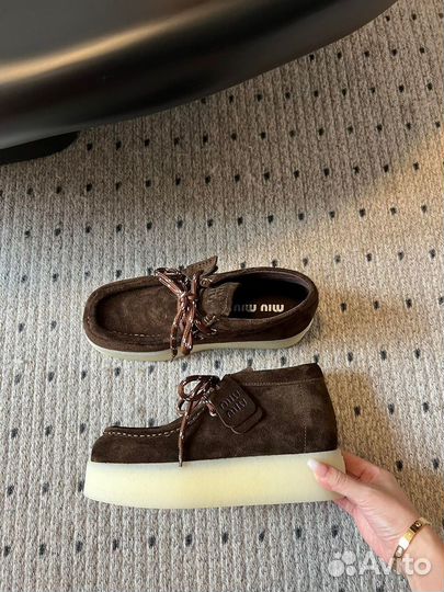 Замшевые ботинки Miu miu