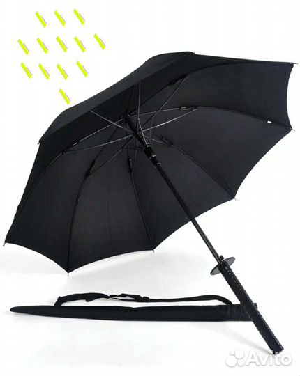 Зонт катана трость чёрный