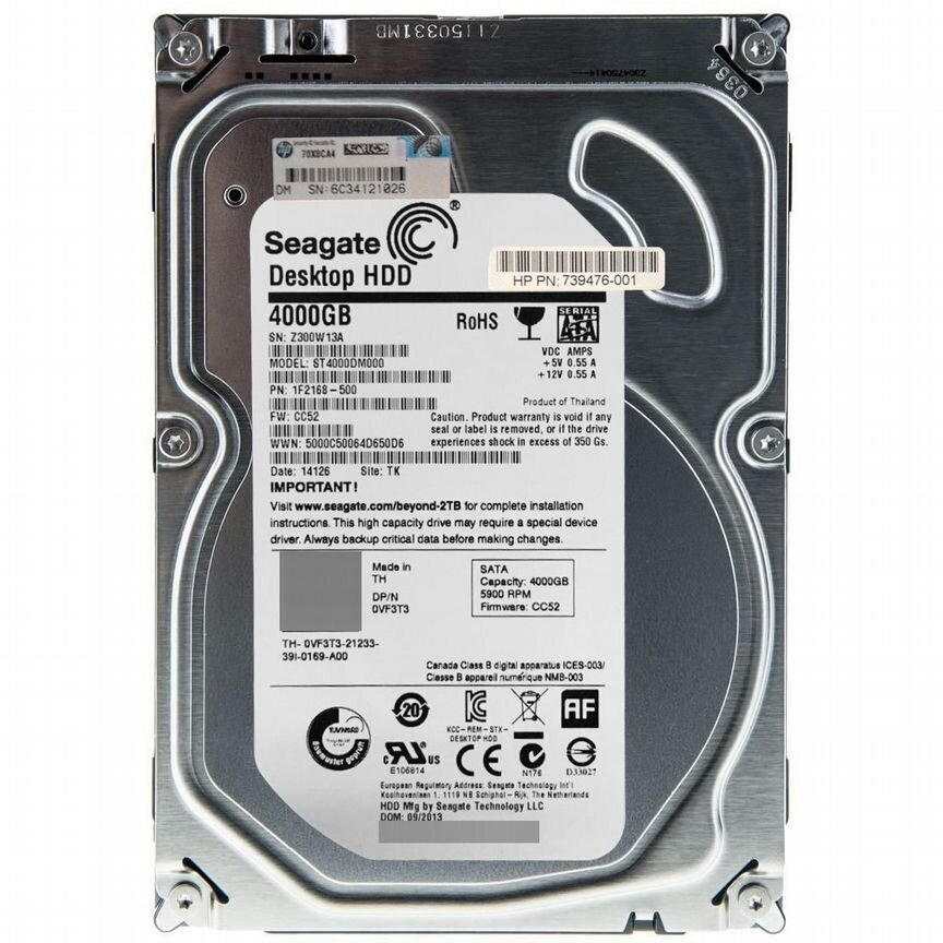[815635-B21] Жесткий Диск Hp 4tb Sata3 3,5" 815635-B21