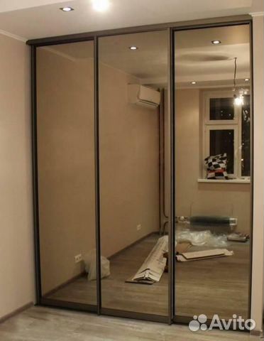 Зеркальные двери-купе на заказ шк-58