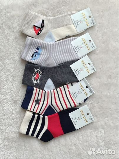 Детские носки разные размеры, 5 пар