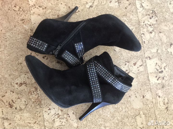 Ботильоны женские натуральная замша