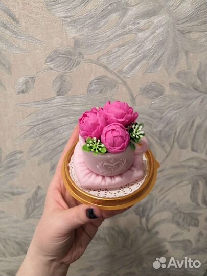 Мыло ручной работы Чашка с пионами