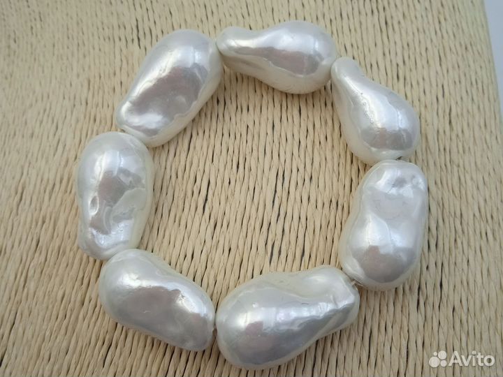 Браслет барочный жемчуг майорка 28 мм