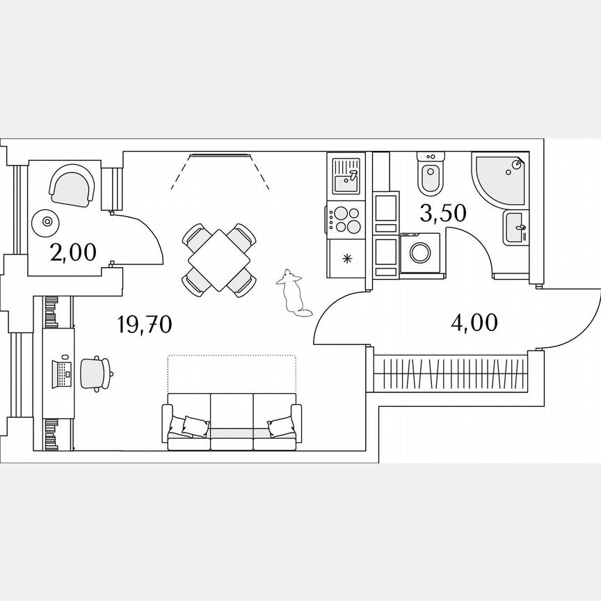 Квартира-студия, 20,5 м², 10/13 эт.