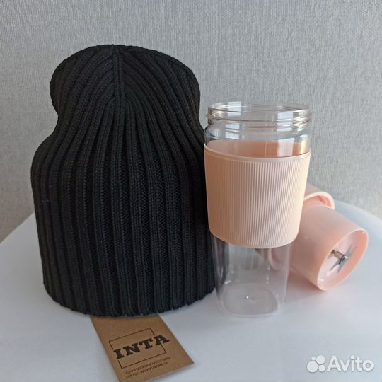 Набор: шапка Inta(жен) + кружка-блендер, арт. 0014
