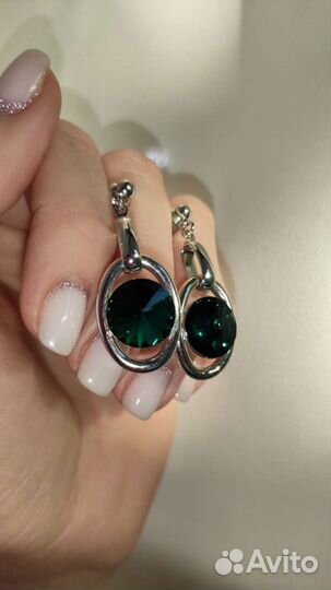 Серьги пусеты/гвоздики с кристаллами Swarovski