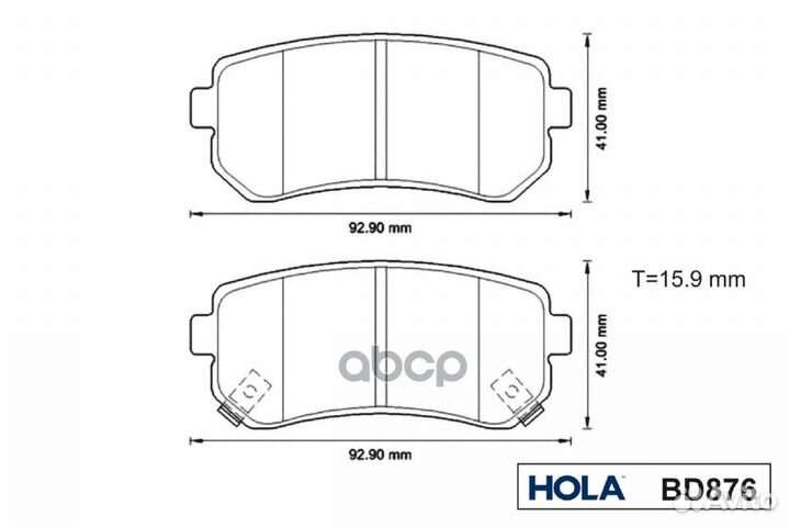 Колодки тормозные задние дисковые к-кт hyundai