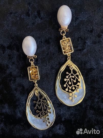 Серьги висячие ручная работа