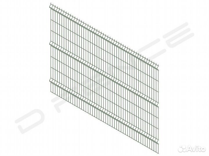 Забор 3D сетка, 3Д панель 2,7х1,47м д.3,8мм