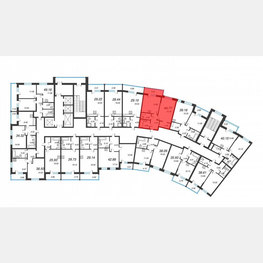 1-к. квартира, 48,4 м², 6/22 эт.