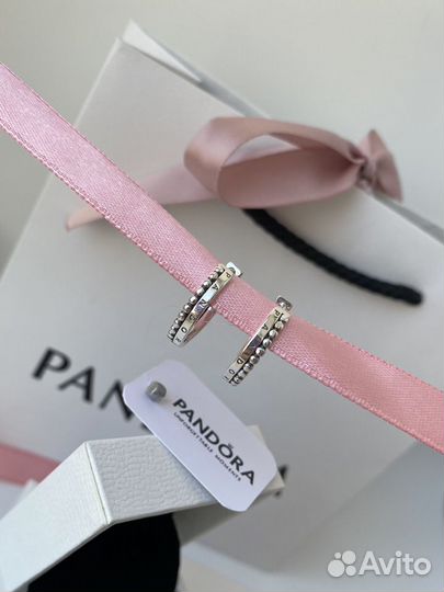 Серьги кольца Pandora Signature