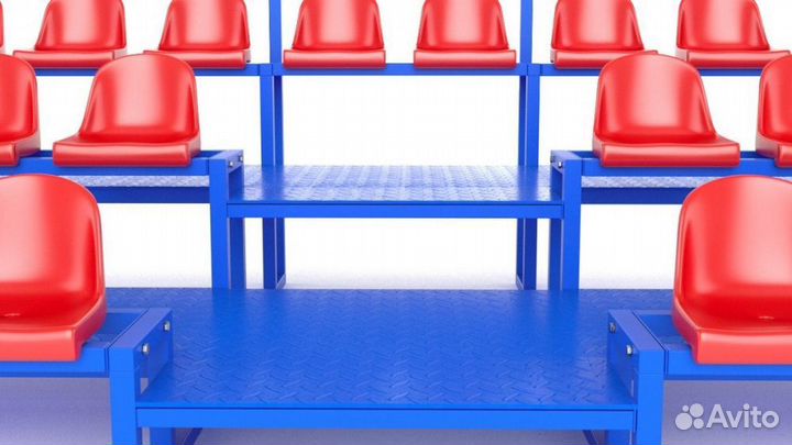 Трибуна с сидениями, шестирядная, с ограждением Pioner A13599