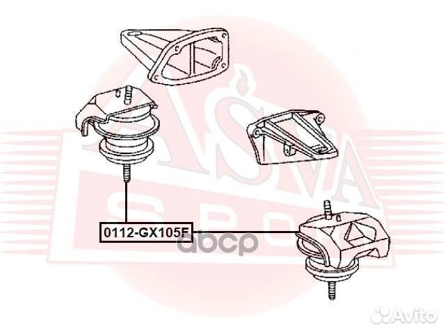 Подушка двигателя передняя 0112-GX105F asva