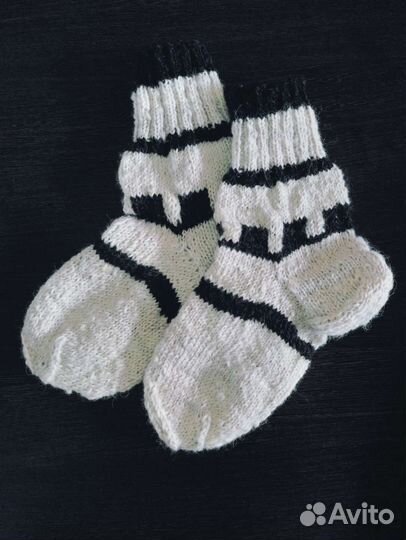 Носки вязаные, чистая овечья шерсть