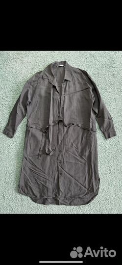 Платье-рубашка из льна женское