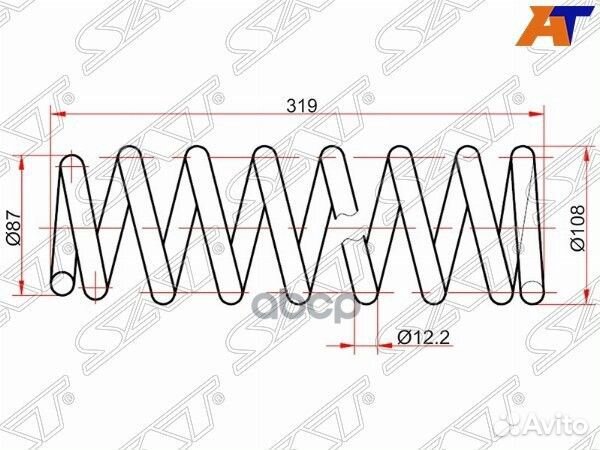 Комплект пружин 2шт задние toyota wish 03