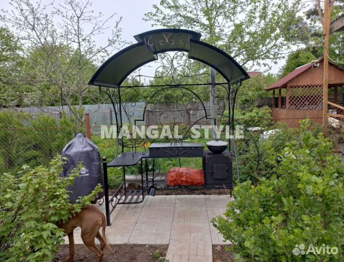 Мангал с печью под казан