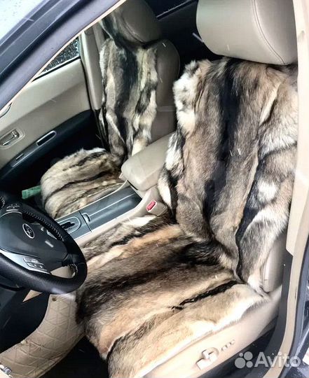 Меховые накидки в машину волк