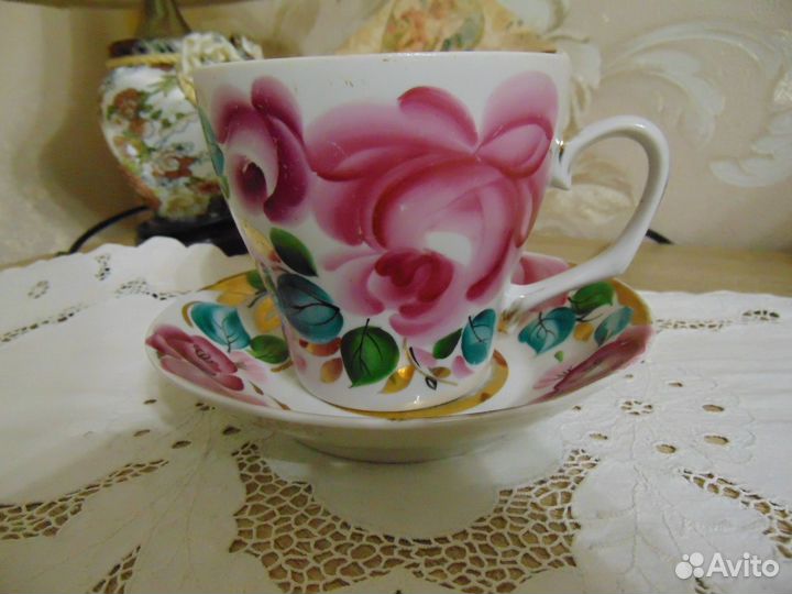 Большая чайная пара Бокал с блюдцем Хайта