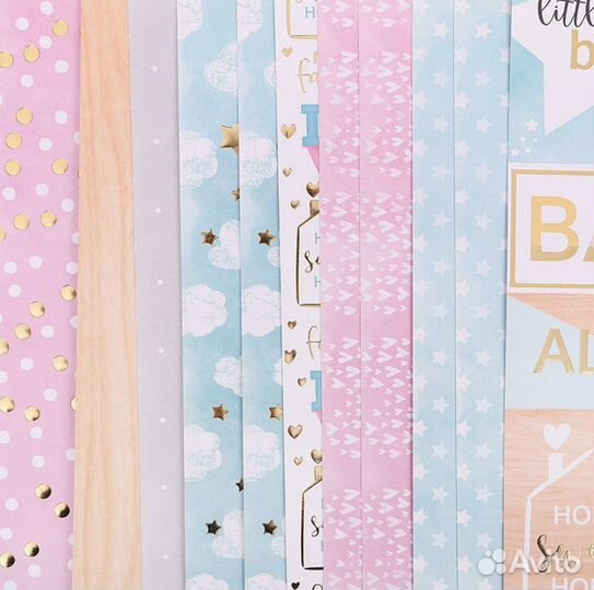 3 набора бумаги для скрапбукинга с фольгированием