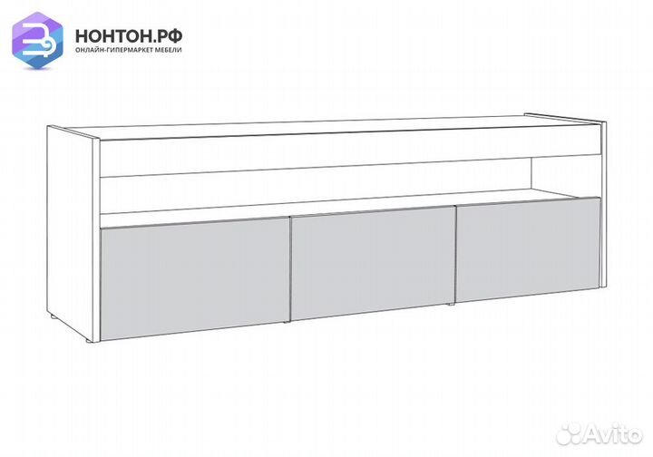 Тумба под тв 13.272 дуб крафт белый / интра