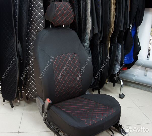 Авточехлы Ford Focus 2 жаккард ромб