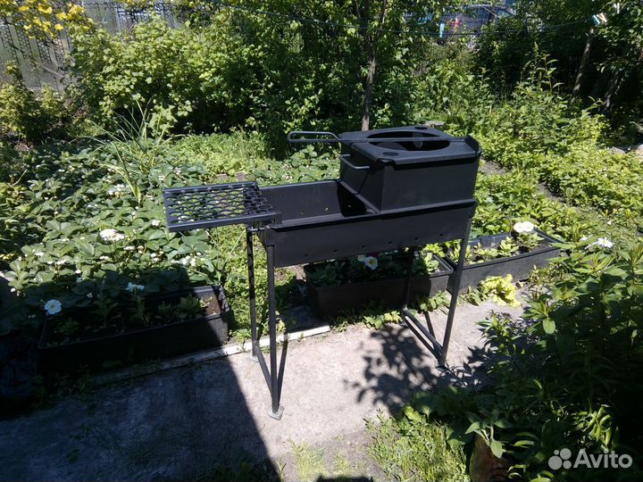 Мангал с печью под казан, очень прочный и удобный