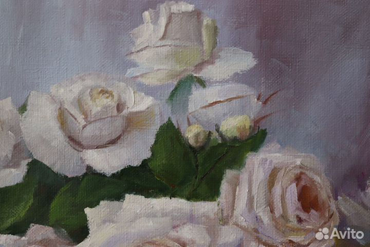 Картина маслом Цветы Розы 40х60см на холсте