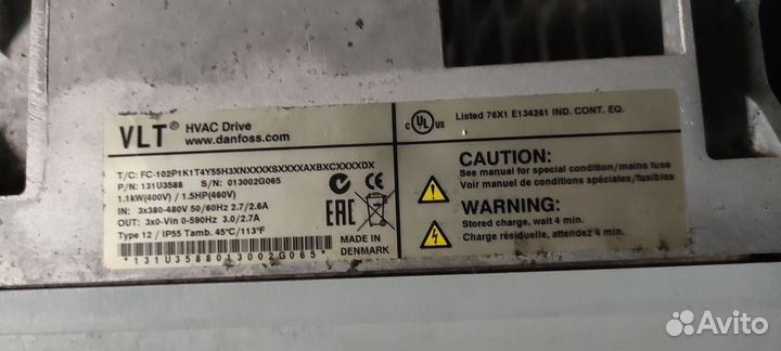 Частотный преобразователь danfoss drive fc-102
