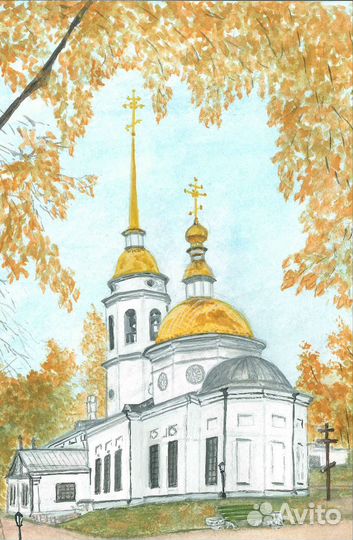Акварельные картины для интерьера А4