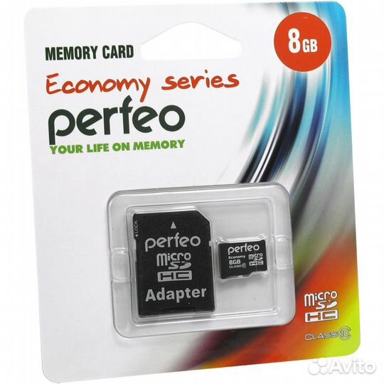 Карта памяти Micro SD 8GB с адаптером 10 Class