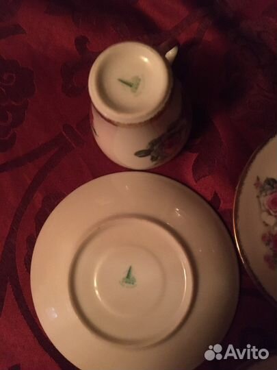 Кофейные чашки старинные тонкий фарфор