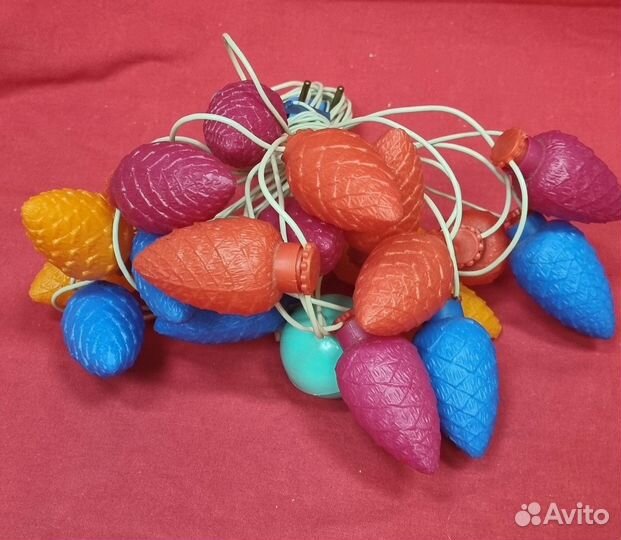 Елочная гирлянда СССР. Шишки. Рабочая