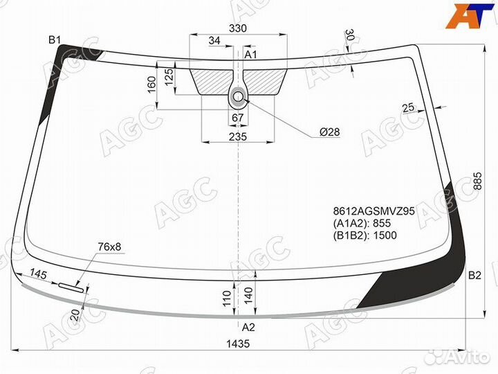 Лобовое стекло на VolksWagen Jetta 2010г