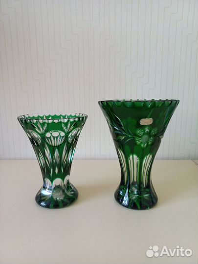 Ваза для цветов хрустальная цветная Германия