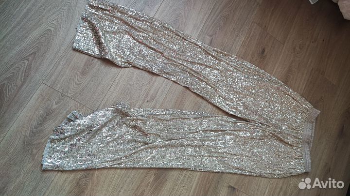 Брюки золотые с пайетками