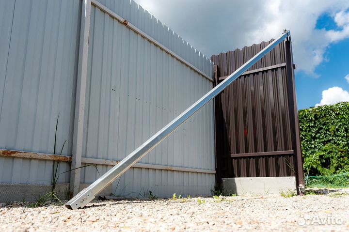 Откатные ворота со съемной балкой