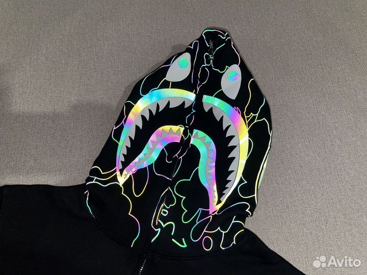 Зип худи Bape shark голографическая