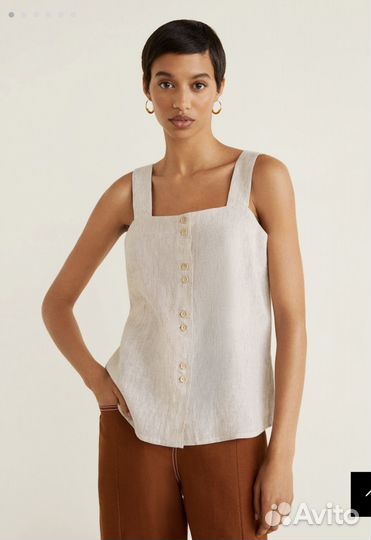 Новый топ mango лён